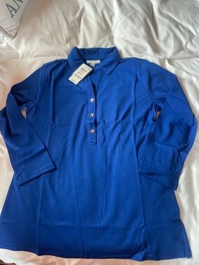 Charter Club Cobalt Blue Knit Polo Tunic